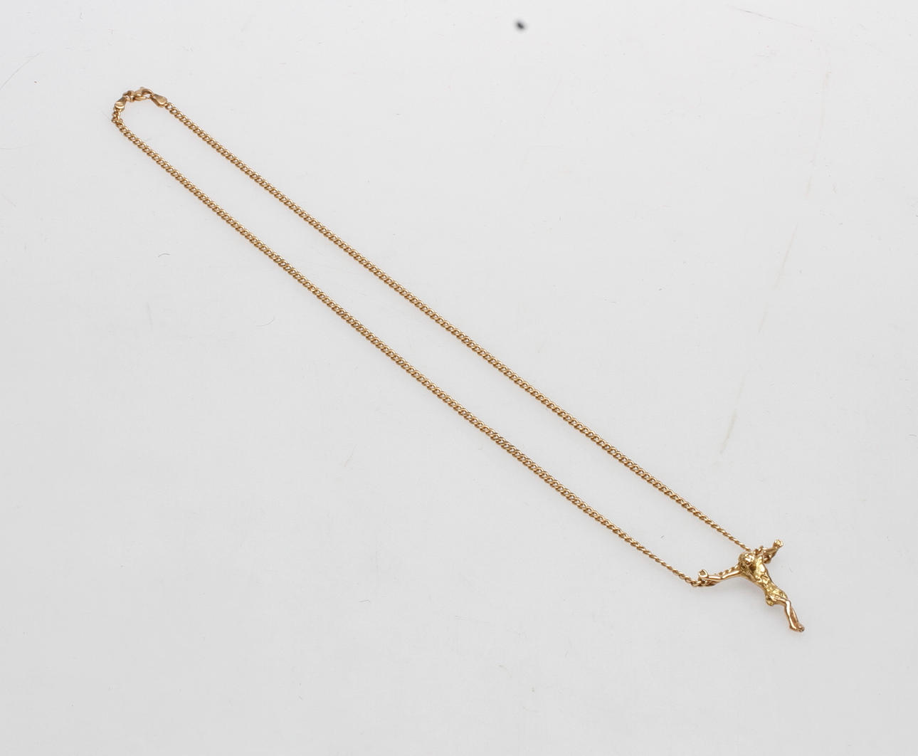 HALSKEDJA SAMT HÄNGE, 18k guld, vikt ca 11,5 gr.