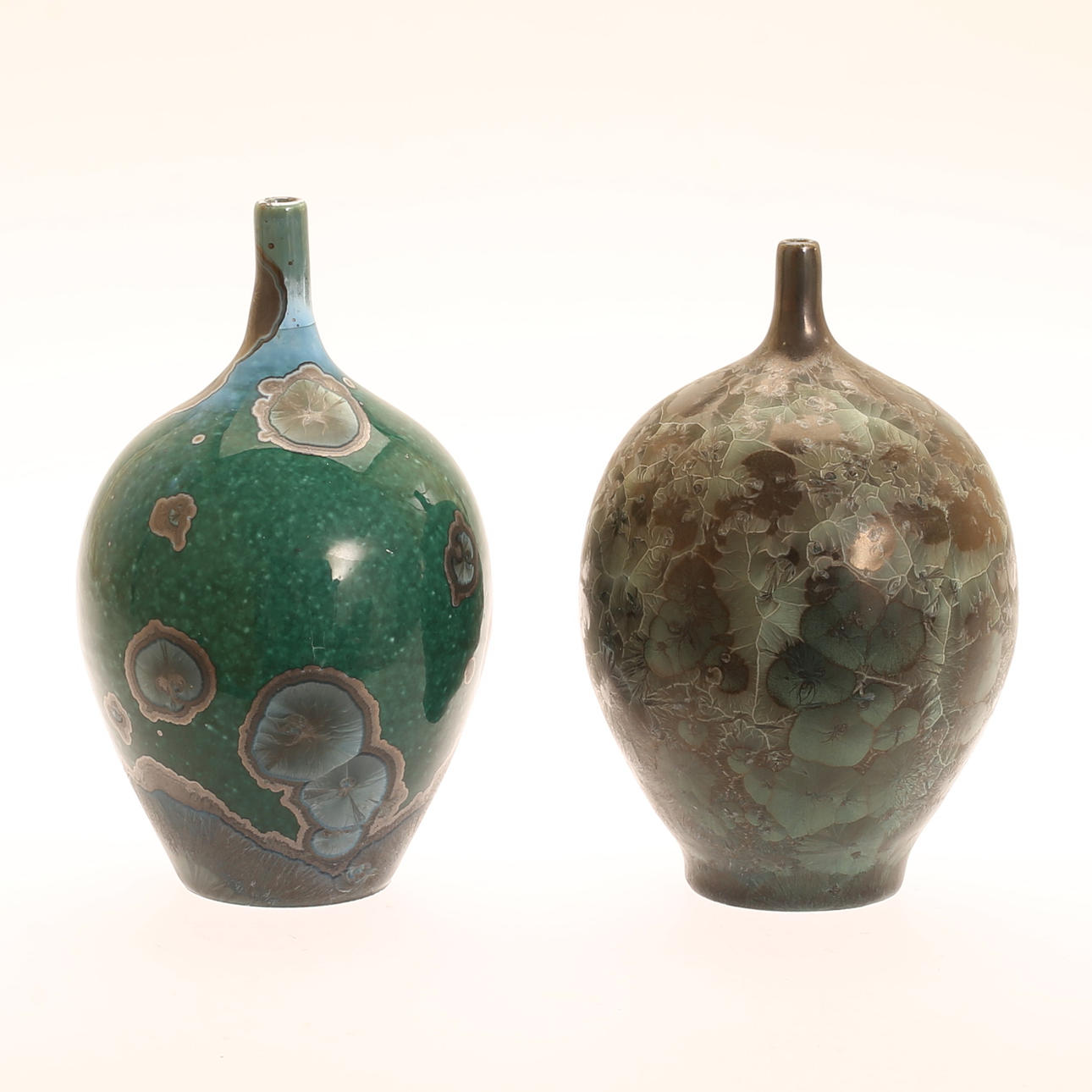 ANDERS KROON. Vaser, 2 stycken, keramik, signerade.