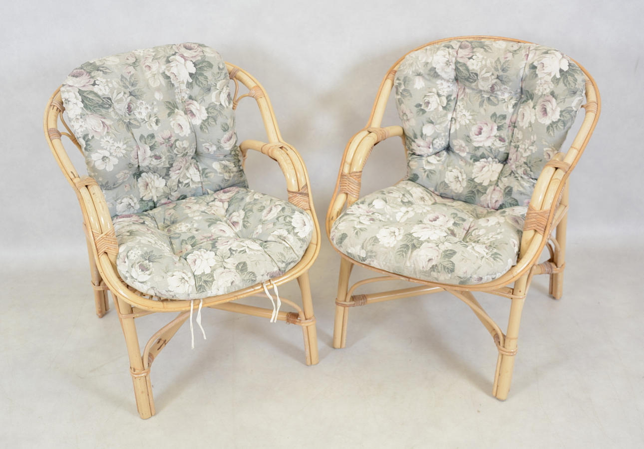 FÅTÖLJER, rotting, ett par, 1900-talets andra hälft.