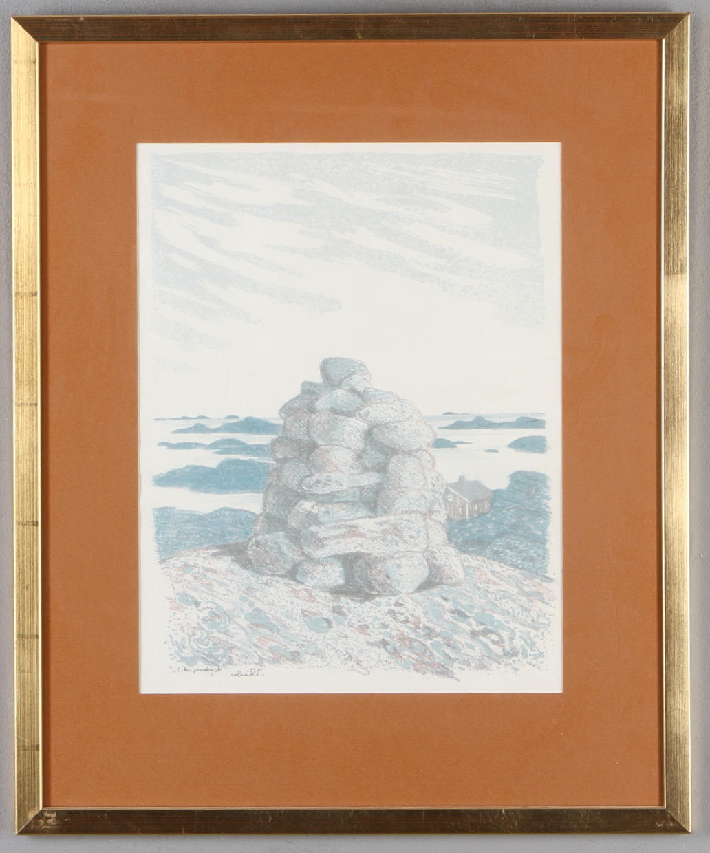 ROLAND SVENSSON. "Knuven", färglitografi, 2: provtryck, signerad.