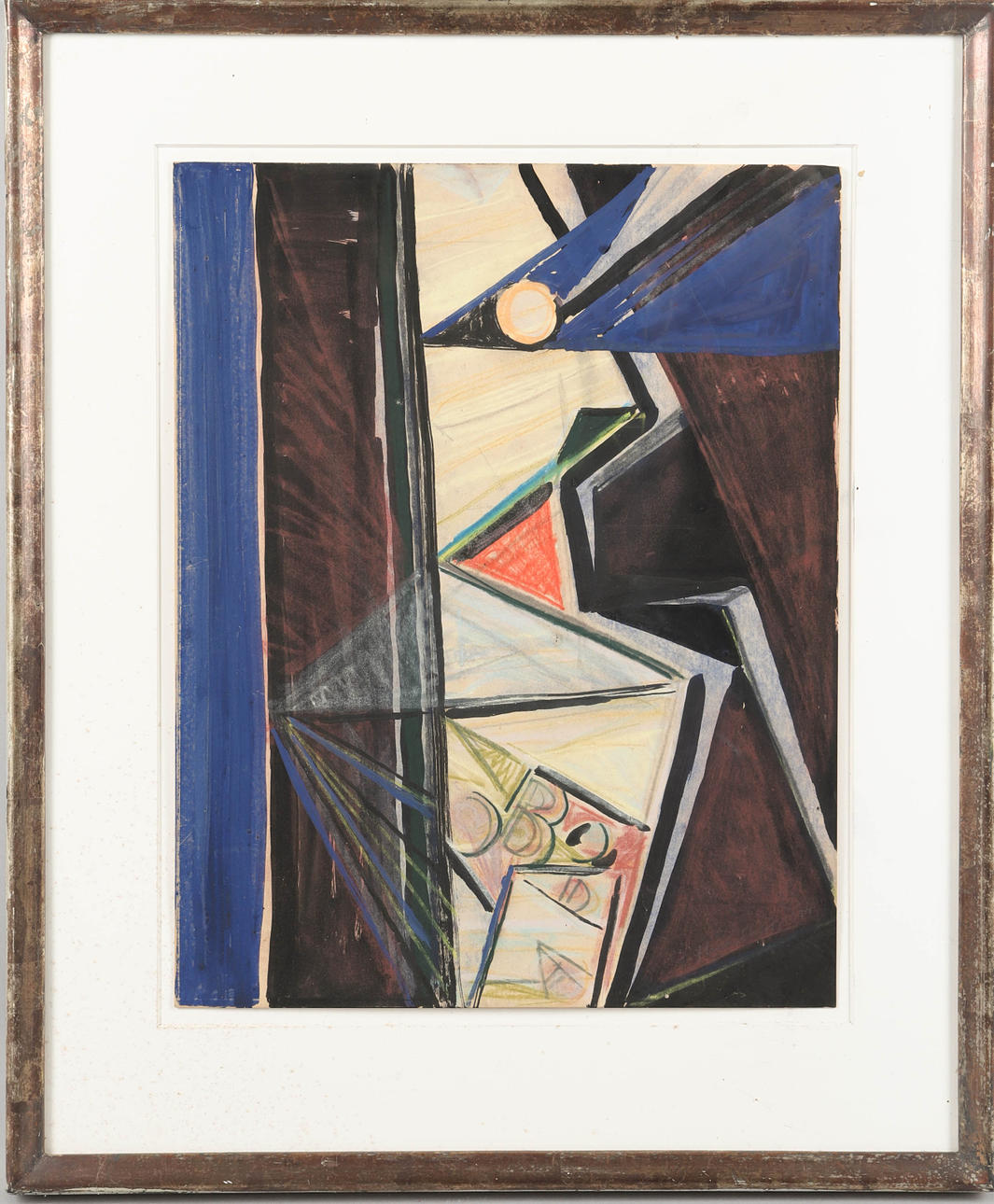 HARDY STRID. Composition, mixed media, signed and dated 1954.