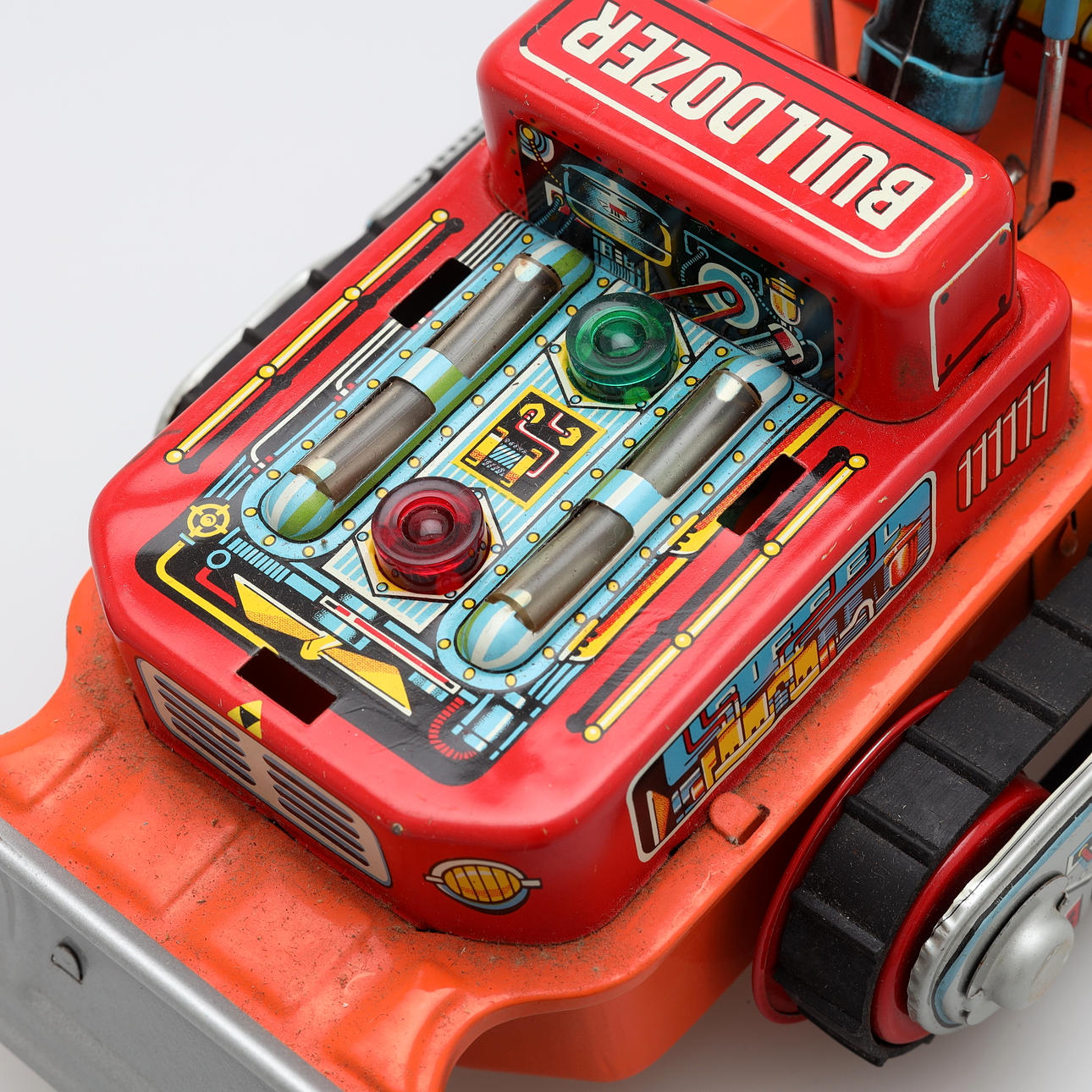 MAGIC ACTION BULLDOZER, metal toy, Japan, 1960s. Toys - Toys