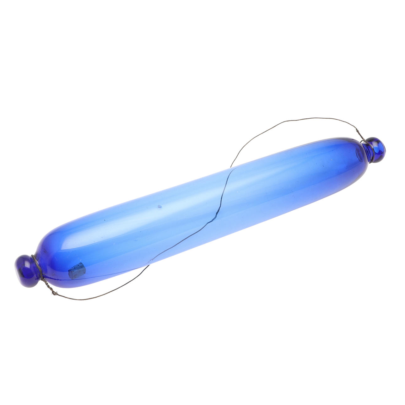 UN RODILLO DE CRISTAL AZUL BRISTOL.