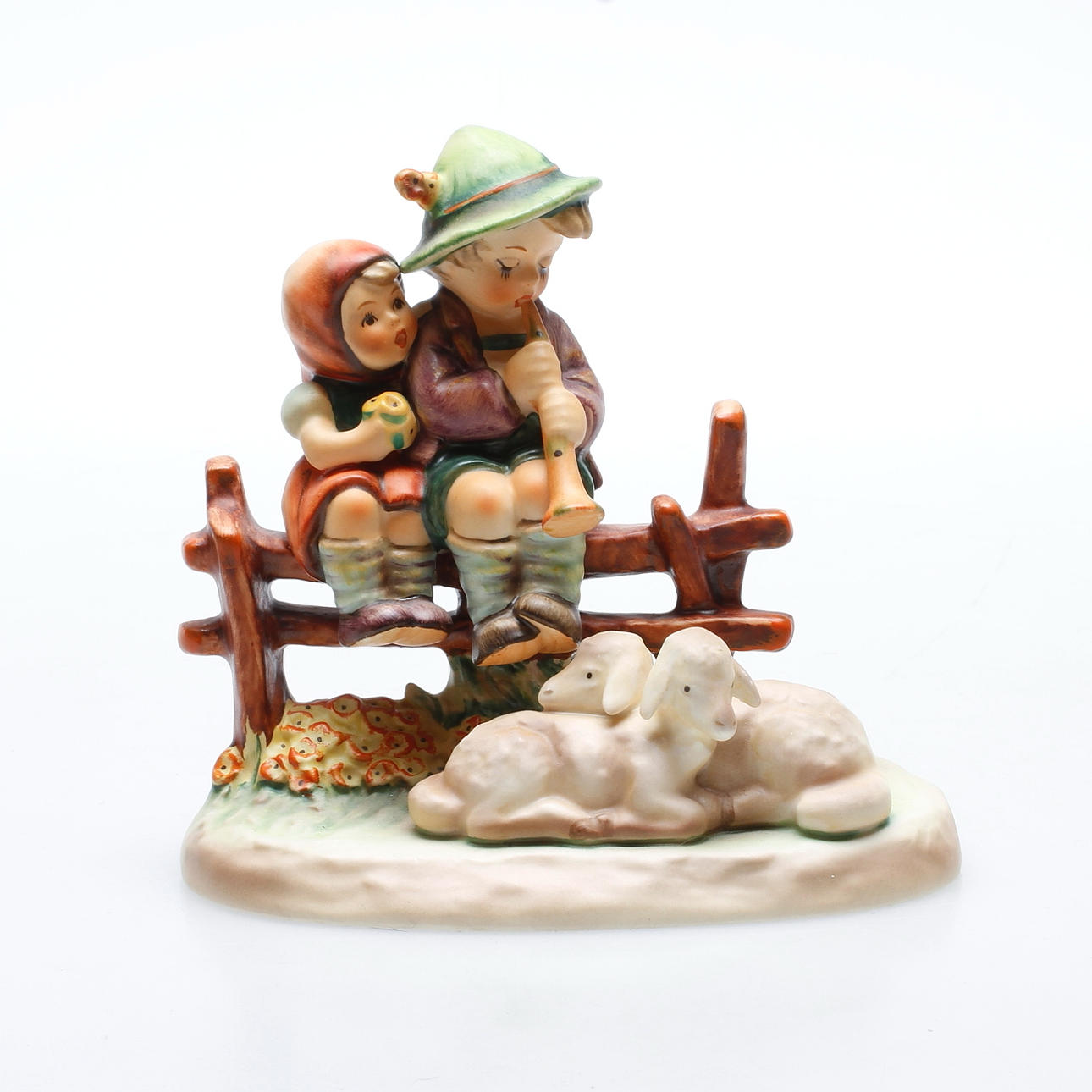 FIGURIN, barn på staket, Tyskland, M J Hummel, Goebel.