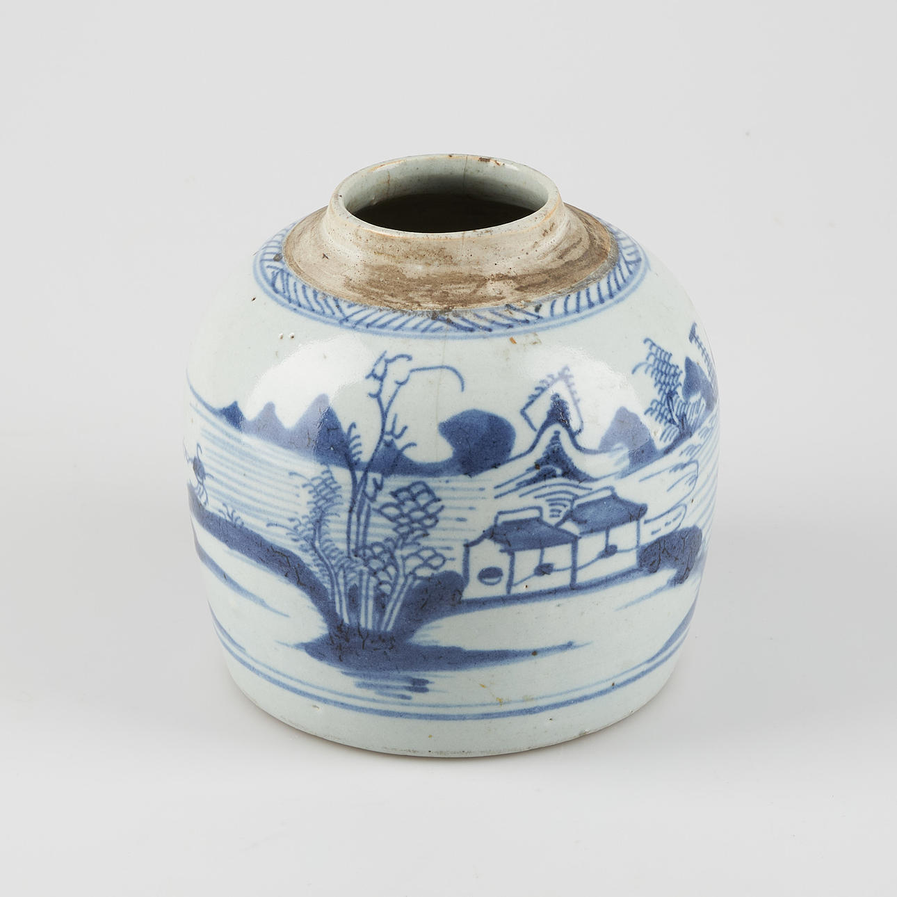 Ein chinesischer Ingwertopf aus Porzellan.