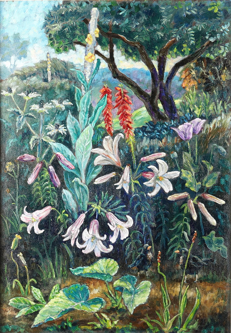 NED BOYD. IN THE GARDEN OF BENTON END, HOUSE OF CEDRIC MORRIS, 1958.