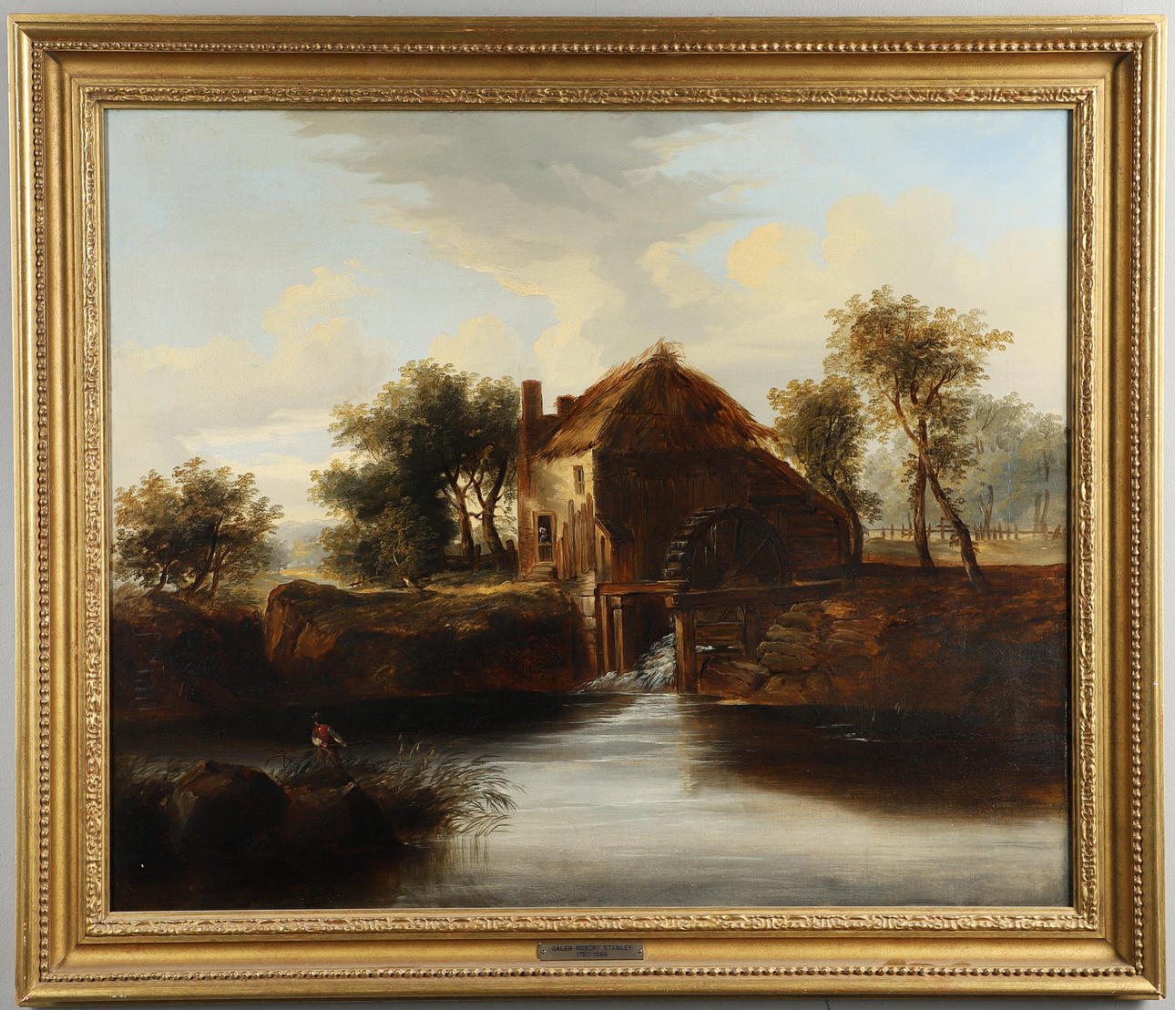 ATTRIBUTED TO CALEB ROBERT STANLEY (1795-1868). THE OLD THATCHED MILL.