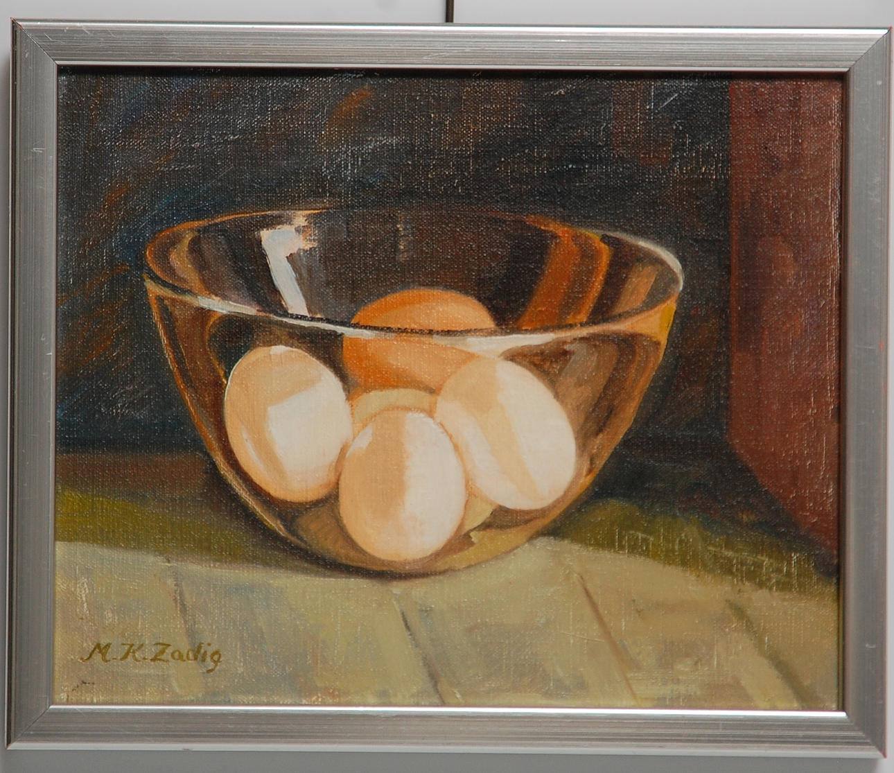 MARGIT ZADIG. olja på duk, signerad M K Zadig.