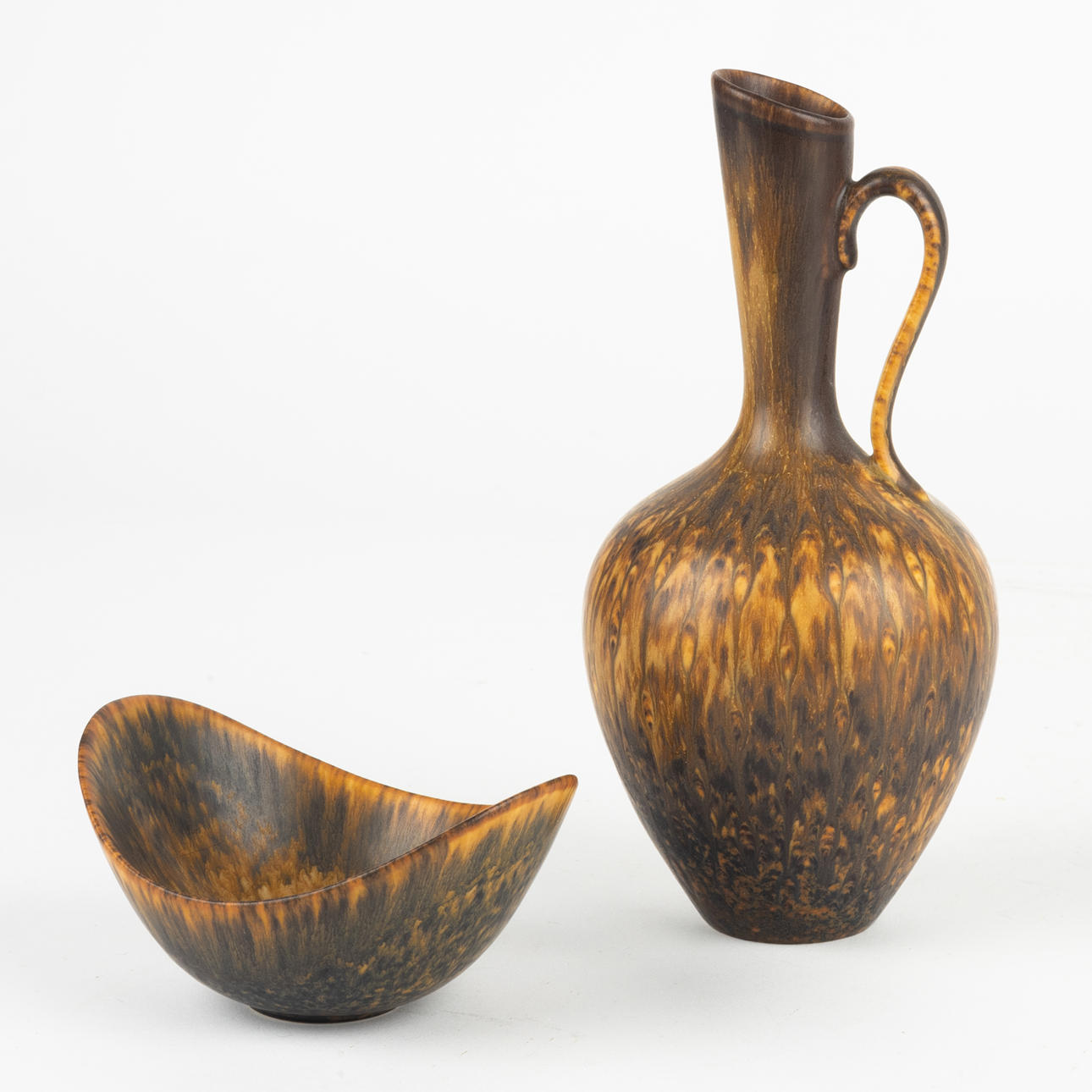 GUNNAR NYLUND. Vas samt skål, stengods, Rörstrand.