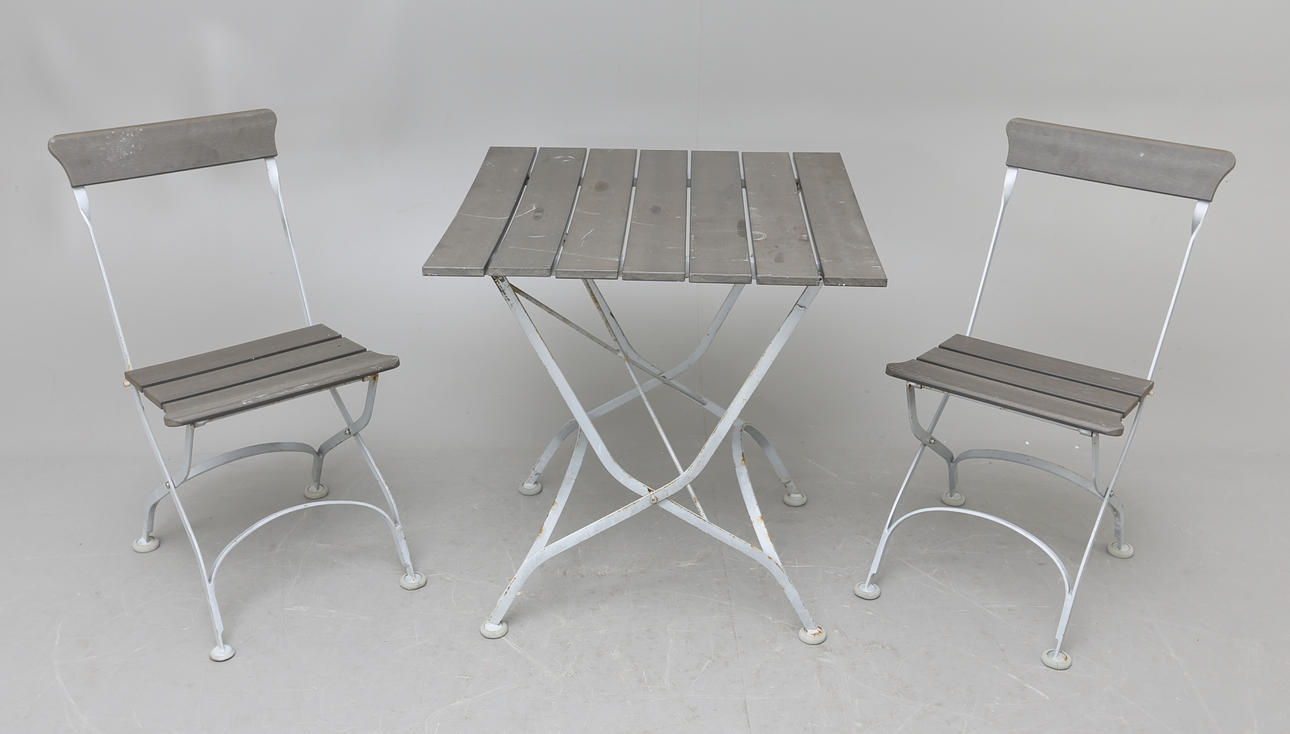 TRÄDGÅRDSGRUPP, 3 delar, metall, 1900-tal.