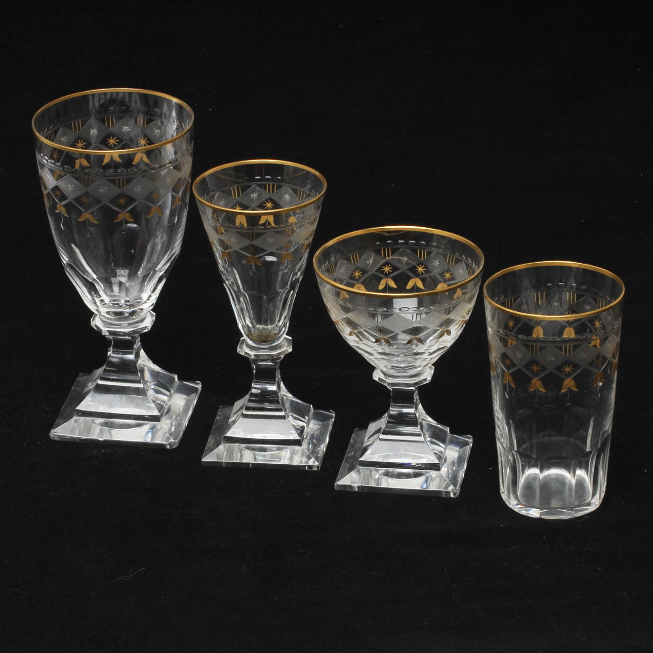 SERVISDELAR, 16 delar, glas, "Odelberg Junior", Kosta.