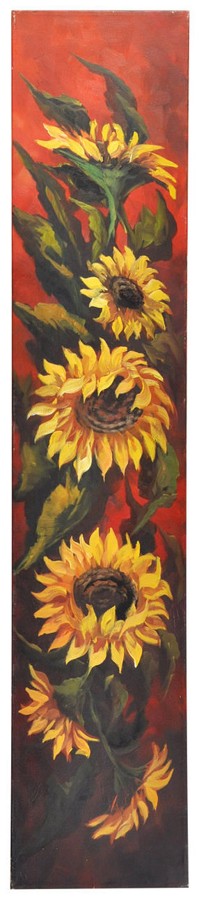 SIGNIERT ROCHIN O.Ä. krans av solrosor.