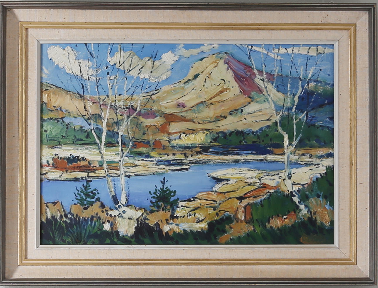 NILS APELMAN-ÖBERG. "Från Lunndörrsfjällen", olja på pannå, signerad och daterad -44.