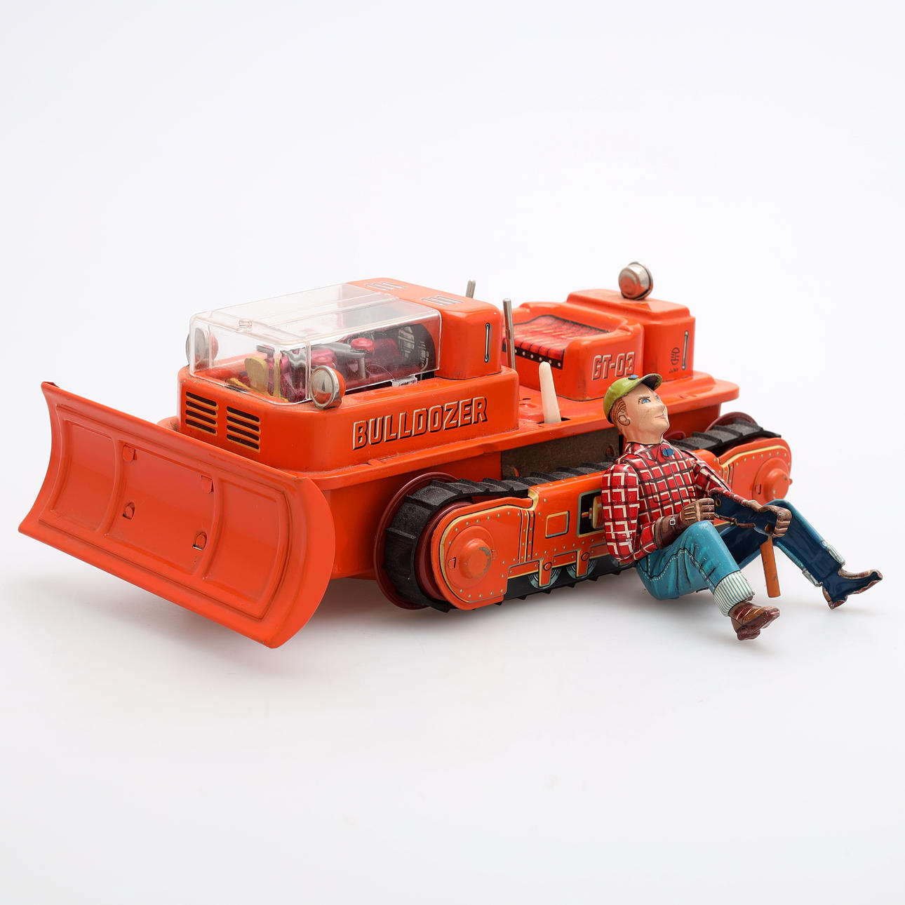 MAGIC ACTION BULLDOZER, metal toy, Japan, 1960s. Toys - Toys