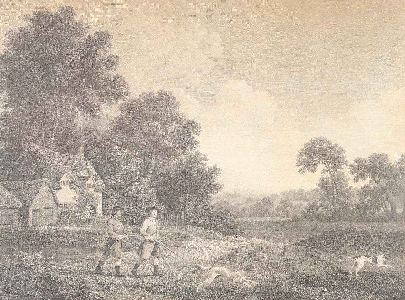 AFTER GEORGE STUBBS. “Shooting”, older print.