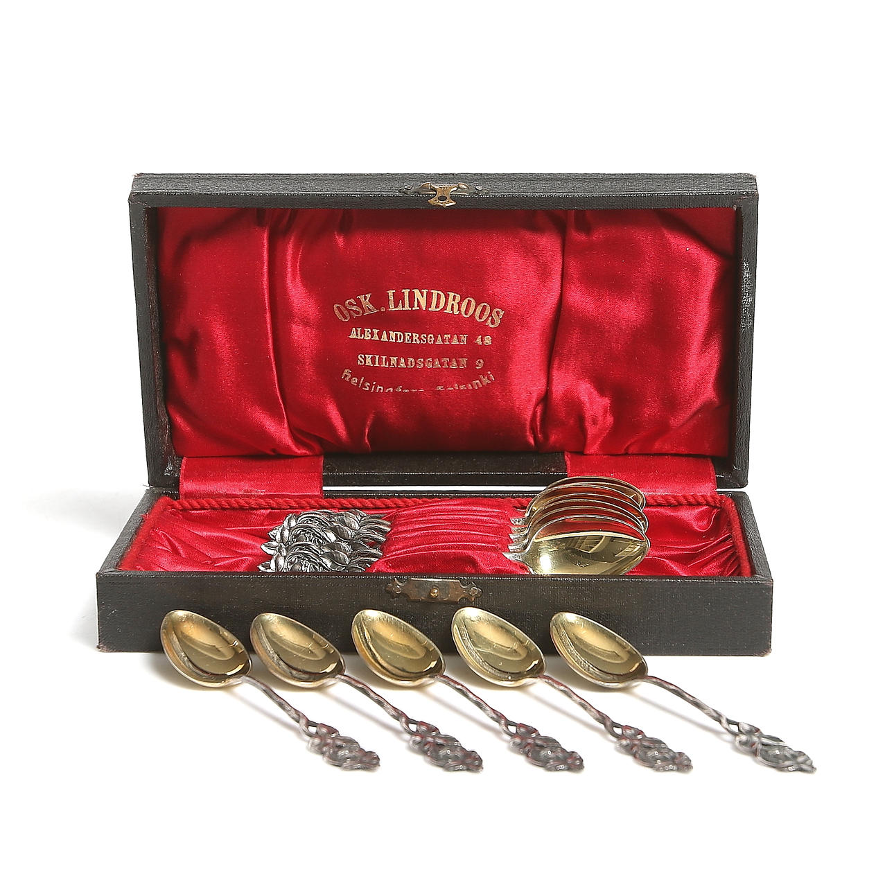 KAFFESKEDAR, 12 st, silver, Finland. 1900-tal. Vikt 93 gram.