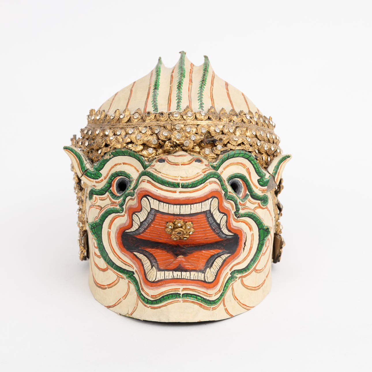 Eine Pappmaché-Maske, Indonesien.