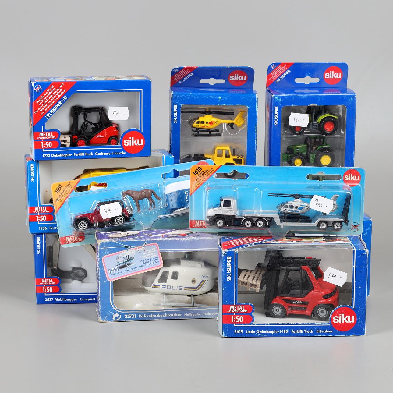 SIKU, 10 toy vehicles, 1900/2000s.