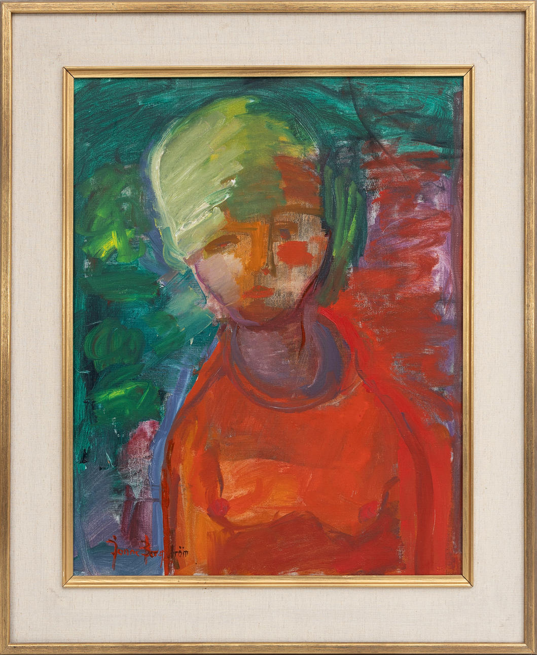 JONNE BERGSTRÖM. “Karin”, oil on canvas, signed.