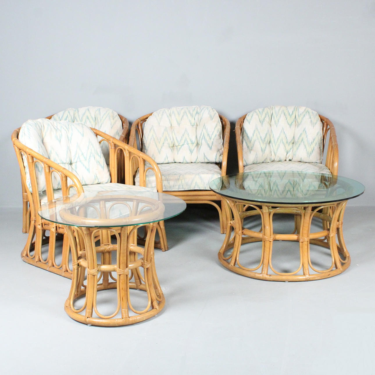 Sitzgruppe, Bambus, Rattan.