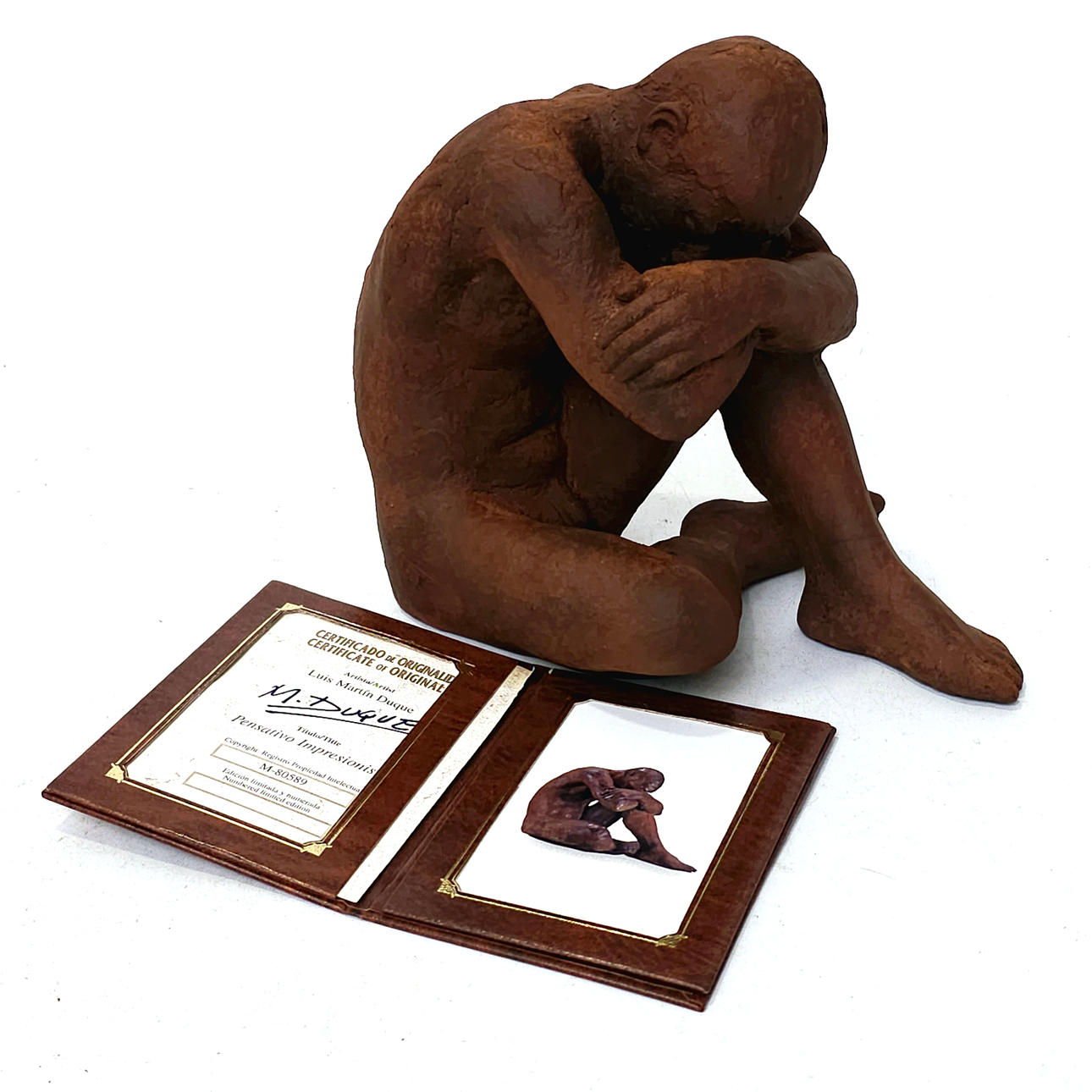 LUIS MARTIN DUQUE. “THOUGHTFUL IMPRESSIONIST” FINISHED IN RUSTY BRONZE.