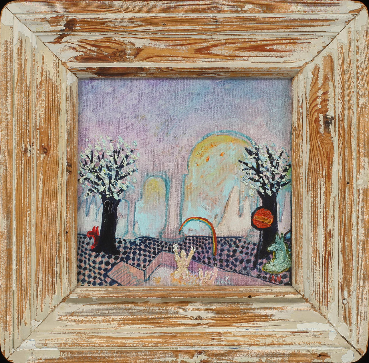 IAN RUSTH. "Badande", olja på duk, signerad IAN.