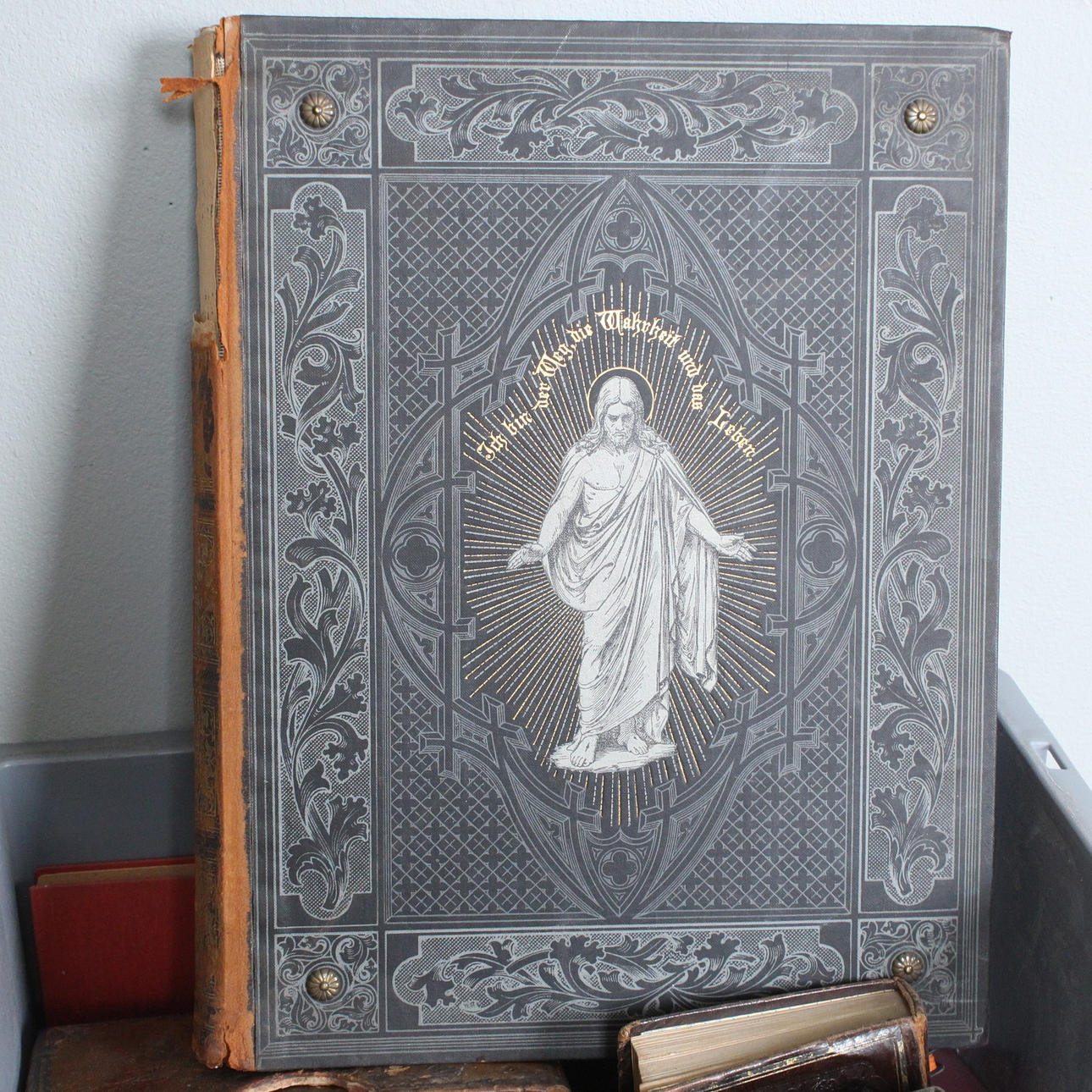 Large collection of Bibles, including “The Catholic House Treasure ...
