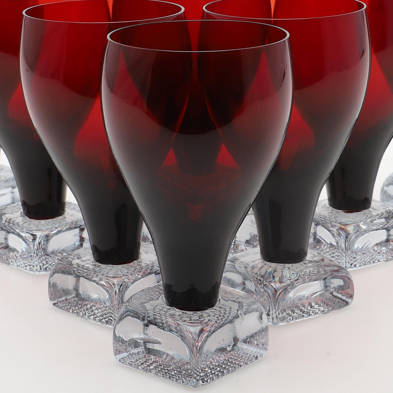 GLAS, 8 st, glas, röd, Sölvehyttan, Sölvesborg. Glas - Bruksglas ...