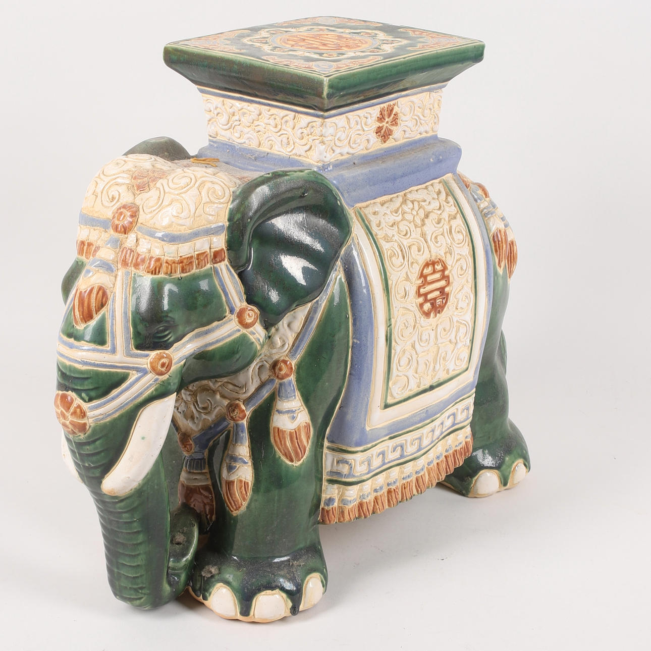 PIDESTAL, keramik, elefant, 20. årh.