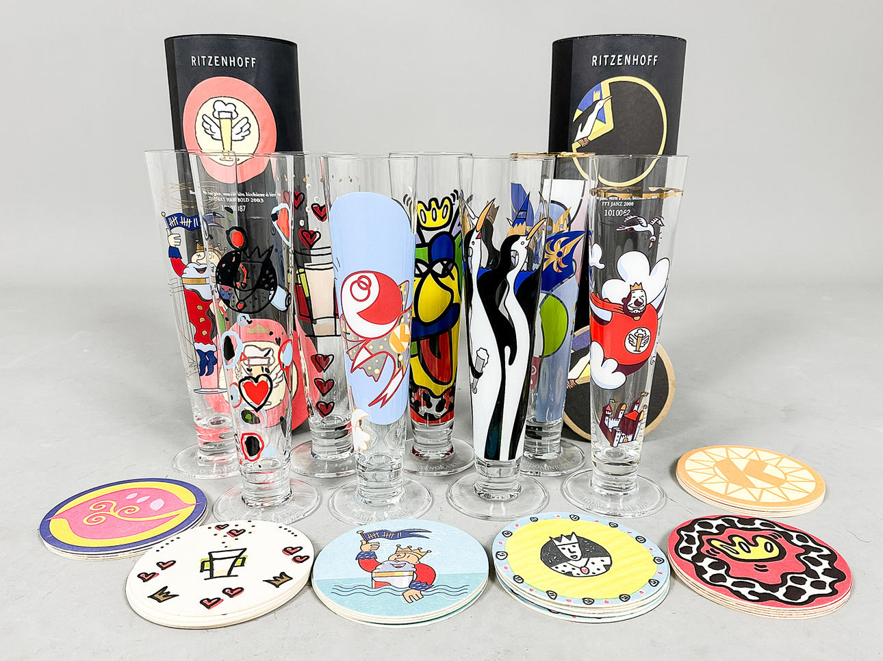 8 Biergläser, Ritzenhoff, Deutschland.