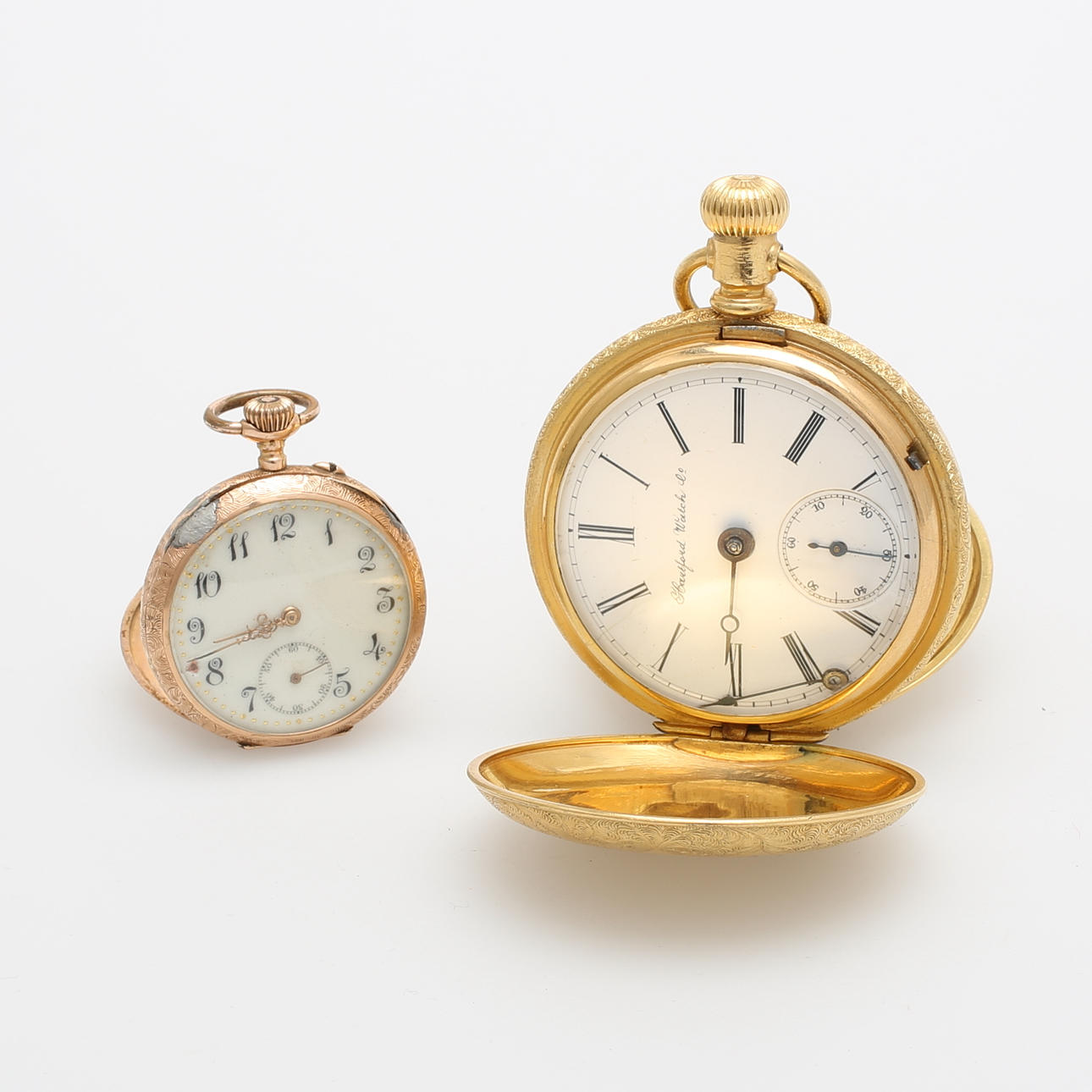 FICKUR, guld 14K samt FICKUR, Columbus.