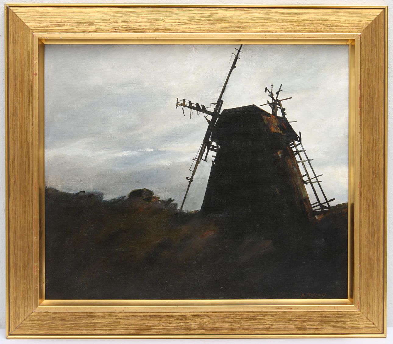 OKÄND KONSTNÄR. Olja på duk. Signerad A Tryzno.