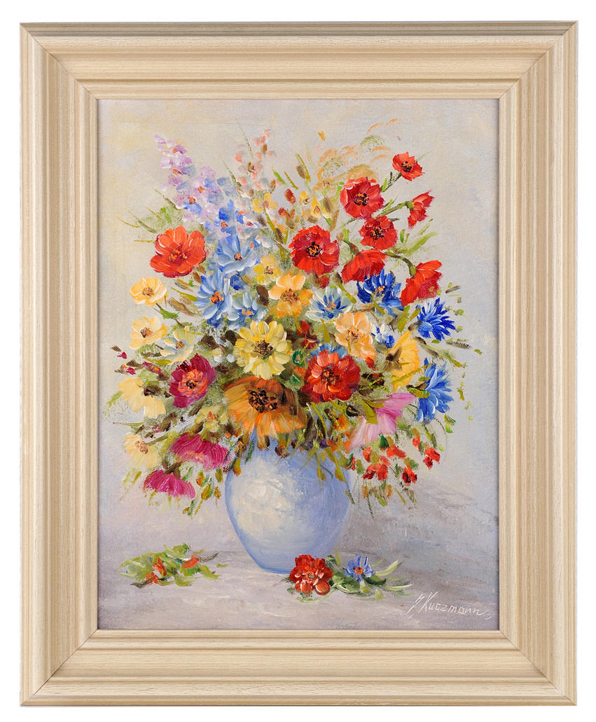 SIGNIERT J. KURZMANN. sommarblommor.
