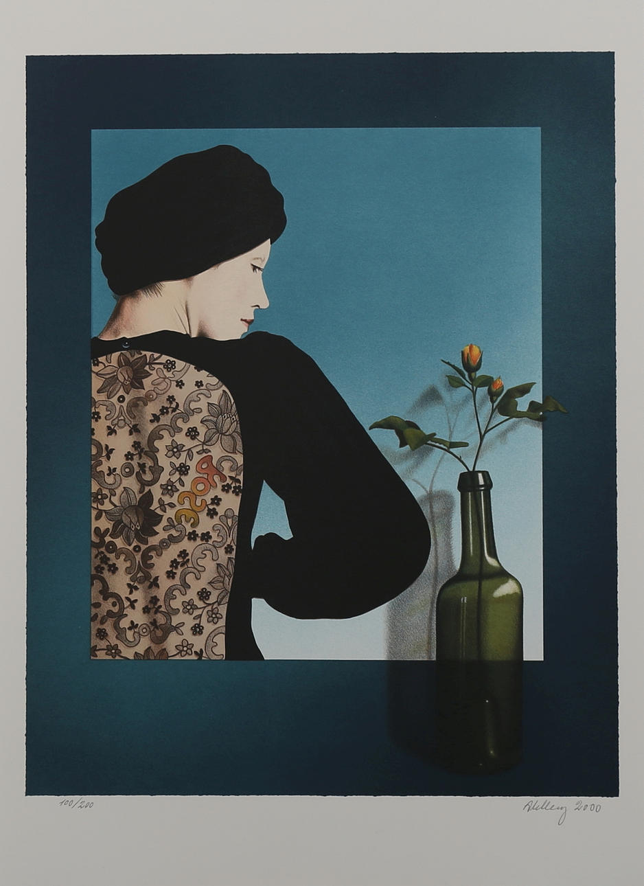 OLE AHLBERG. Modell, färglitografi nr 100/200, signerad Ahlberg och daterad 2000.