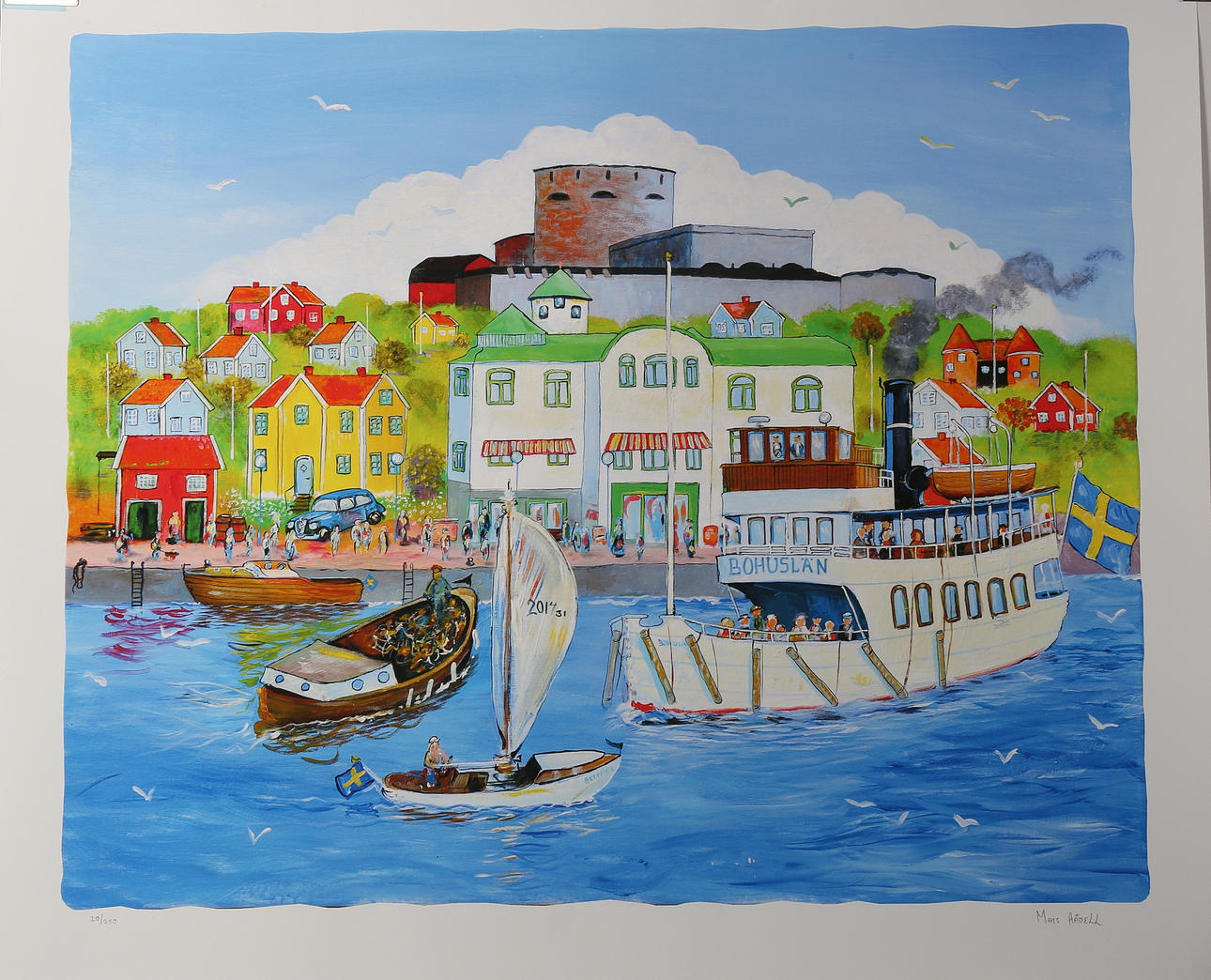 MATS HÅRDELL. Marstrand, färgserigrafi nr 20/250, signerad.