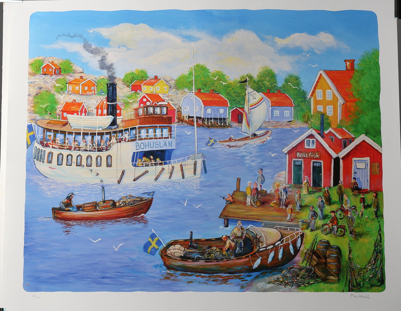 MATS HÅRDELL. Kyrösund, färgserigrafi 23/250, signerad.