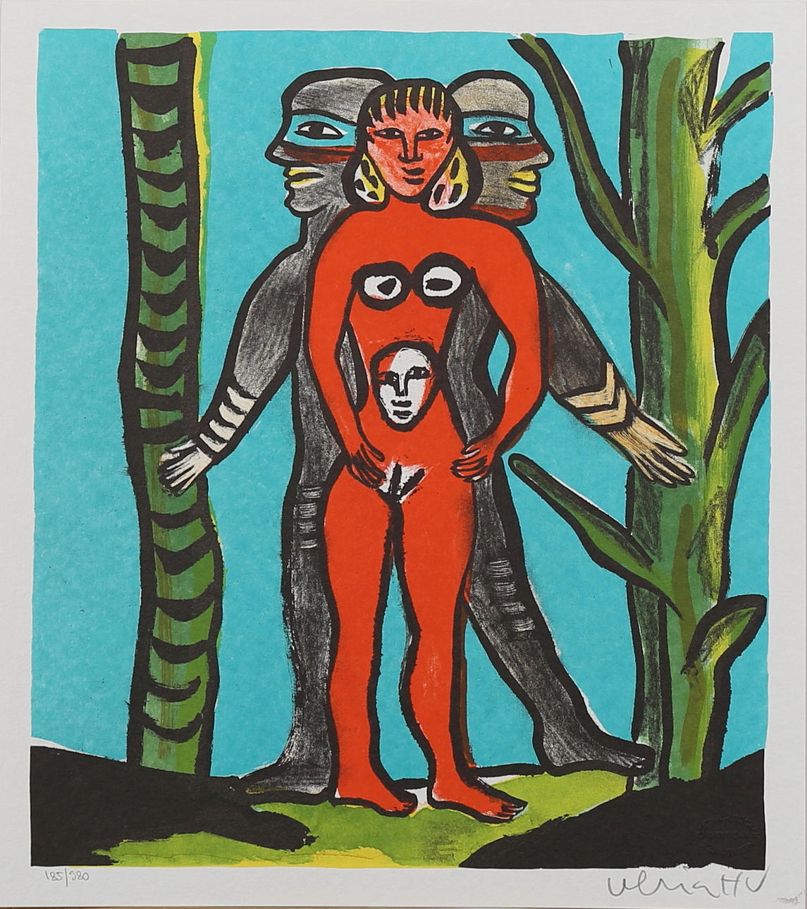 ULRIKA HYDMAN-VALLIEN. Kärlekslabyrint, färglitografi nr 185/380, signerad Ulrika HV.