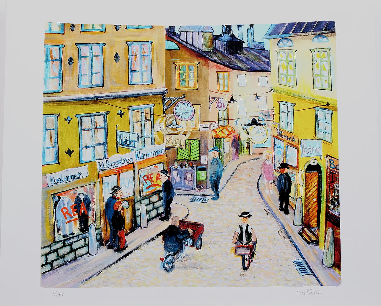MATS HÅRDELL. Gamla stan, färgserigrafi nr 1/100, signerad.