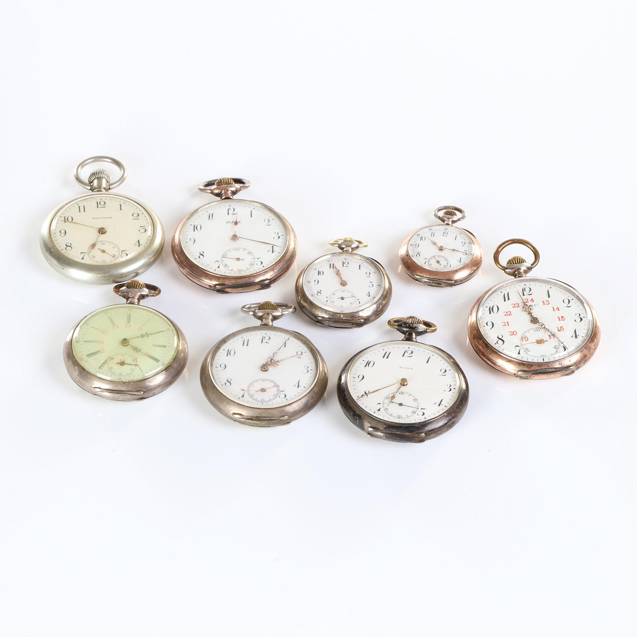 POCKET WATCH, EIGHT PCS.