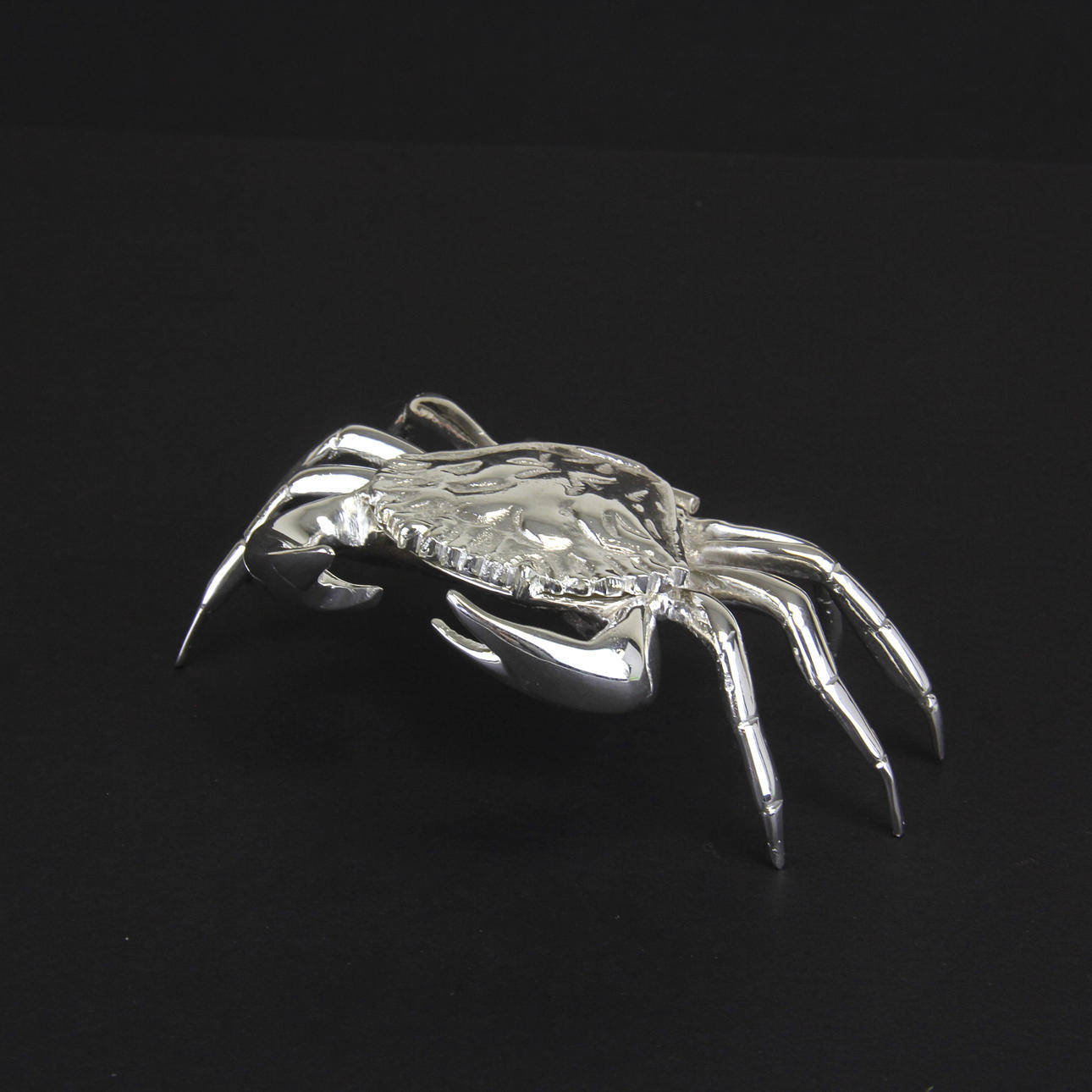 SILVER PLATED CRAB SALT POT.
