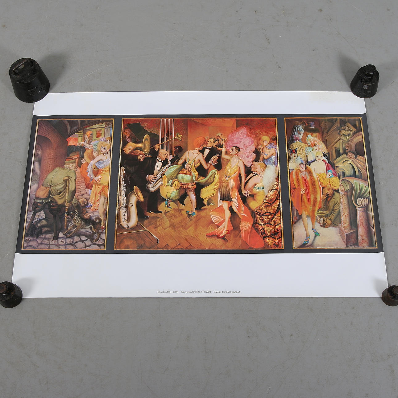 OTTO DIX. EFTER. Affisch, Triptychon. Galleri der Stadt Stuttgart.