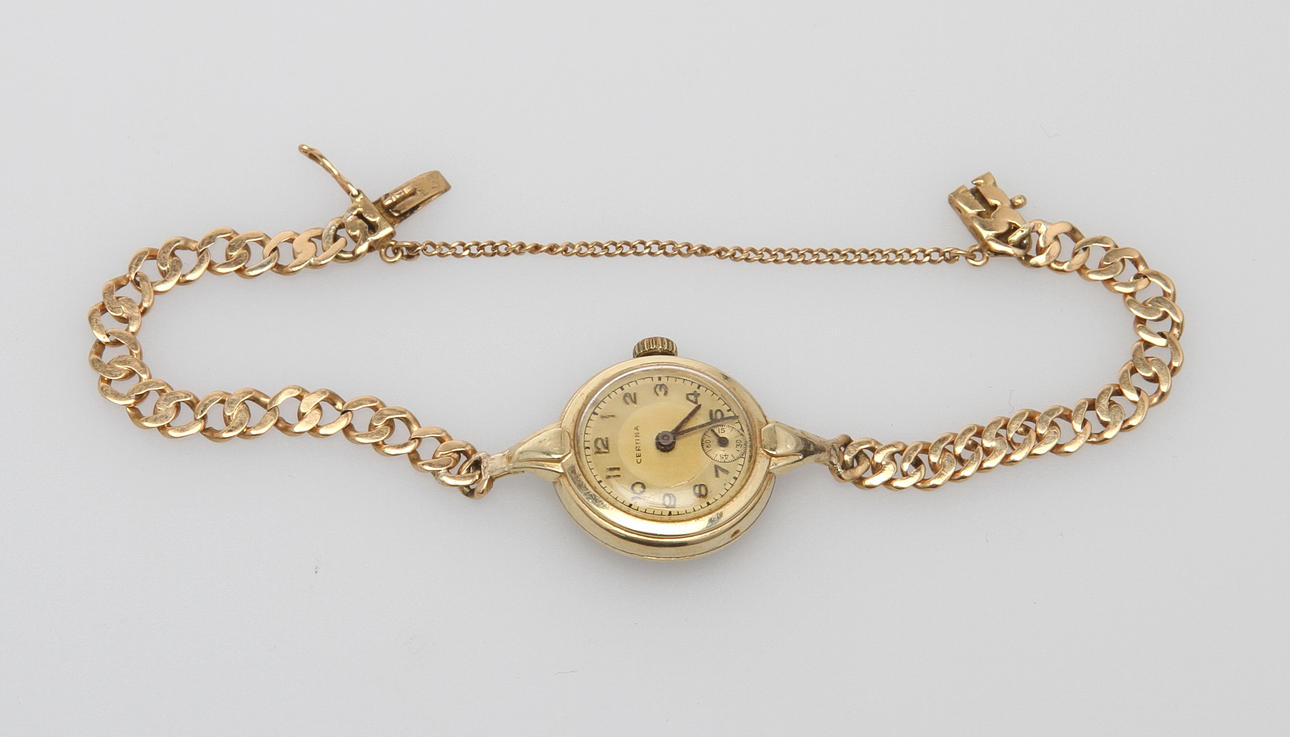 DAMARMBANDSUR, Certina, 18k guld, ca 16,5 gram brutto.