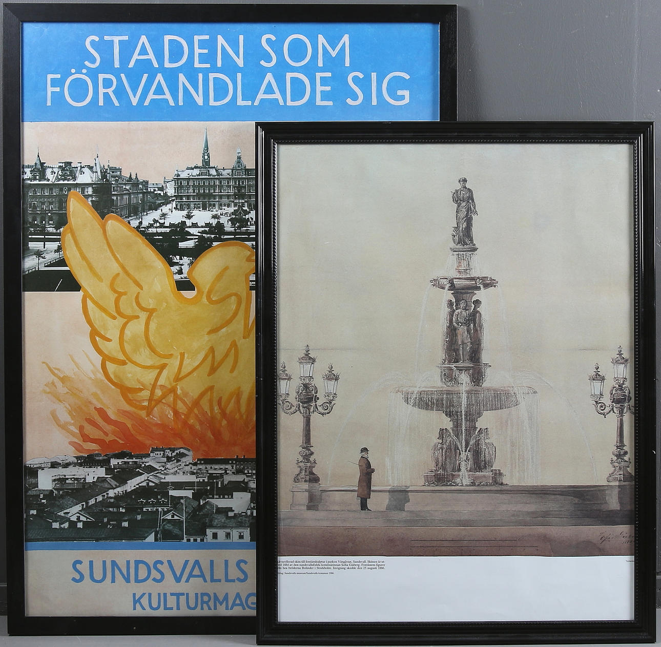 AFFISCHER, 2 st, Stora toget samt Vängåvan i Sundsvall. 1900-tal.