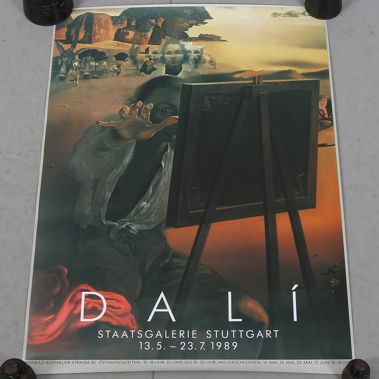 SALVADOR DALI. EFTER. Utställningsaffisch, Staatgalerie Stuttgart. 1989.