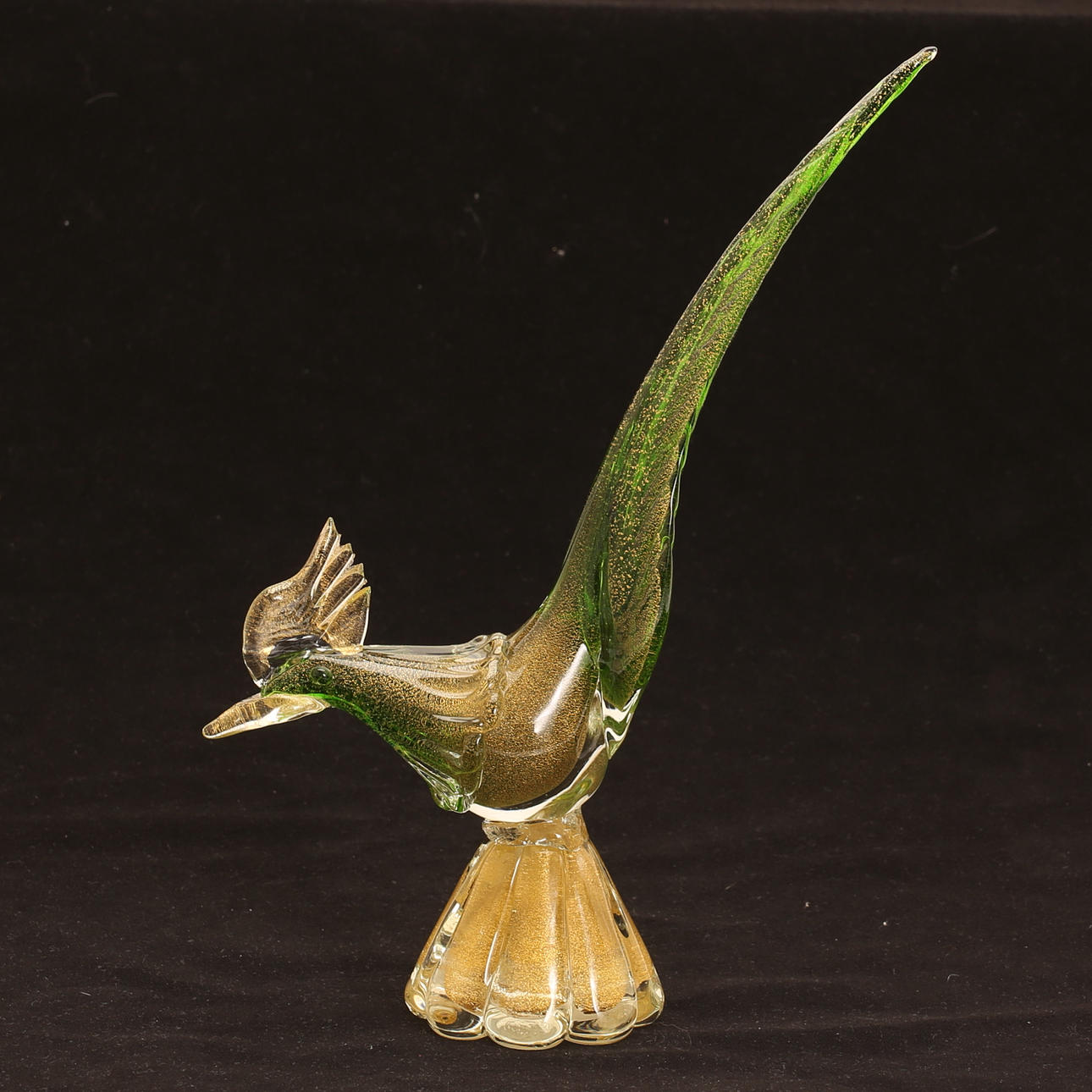 ESTATUILLA, cristal, pájaro, Murano.