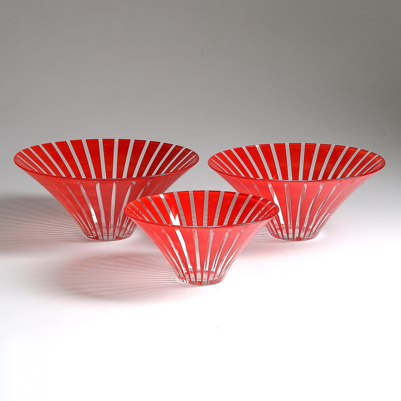 SKÅLAR, 3 st, "Twist", Anders Lindblom, Nybro glasbruk, 2000-tal.