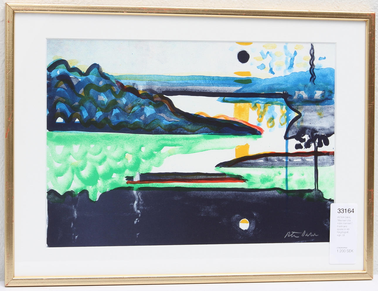 PETER DAHL. "Mamsell Ulla märk mamsell." Fredmans epistel nr 49. Färglitografi, sign.