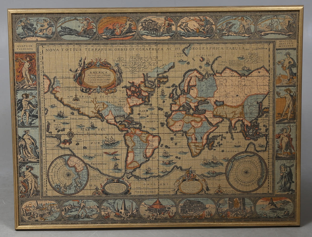 A 20th century textile print map.
