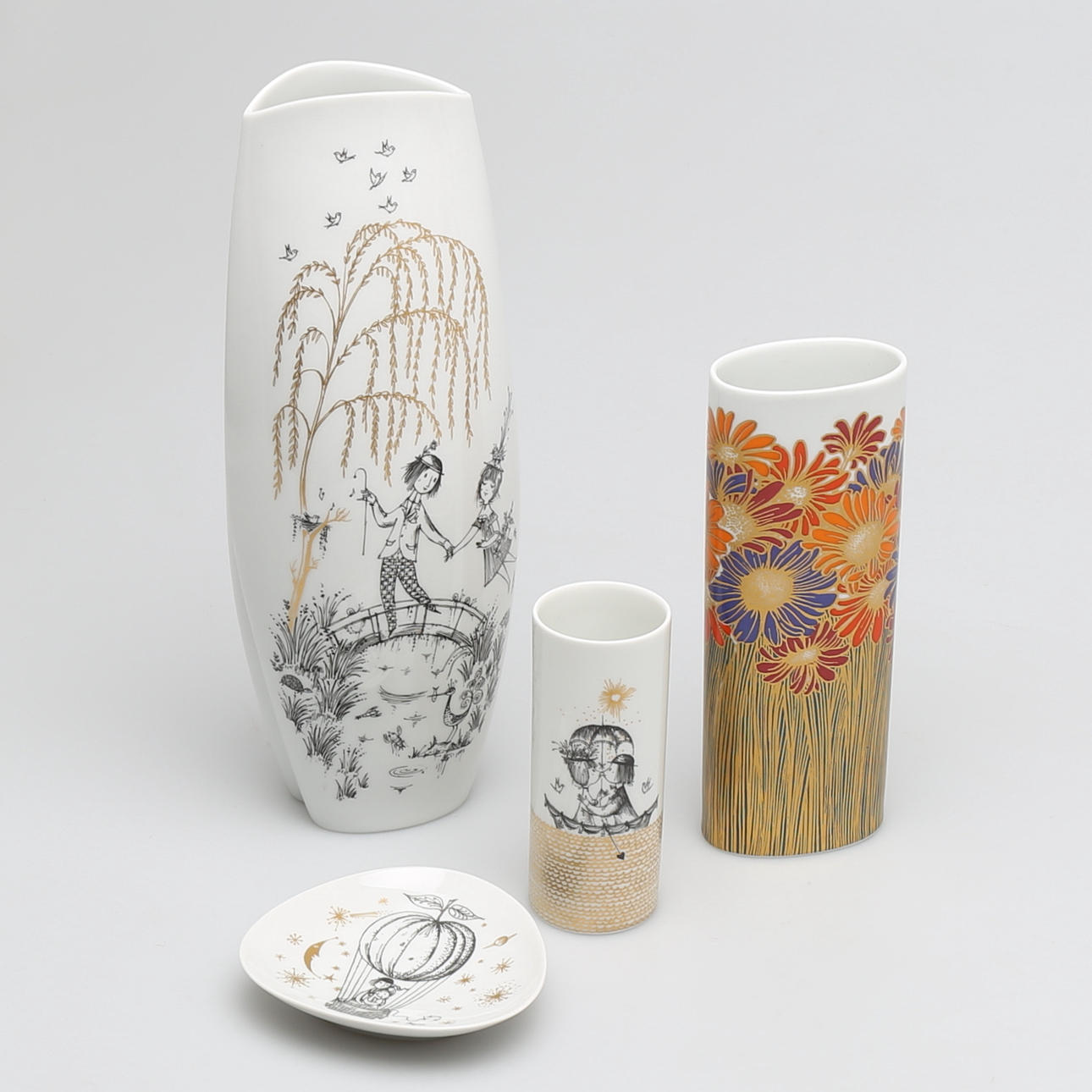 PARTI PORSLIN, 4 delar, Rosenthal, bl, a Raymond Peynet, Tyskland.