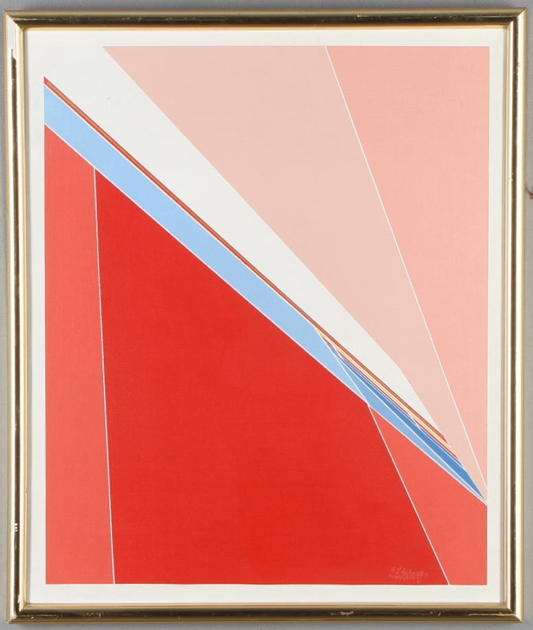 SÖREN EDSBERG. komposition, olja på duk, signerad.